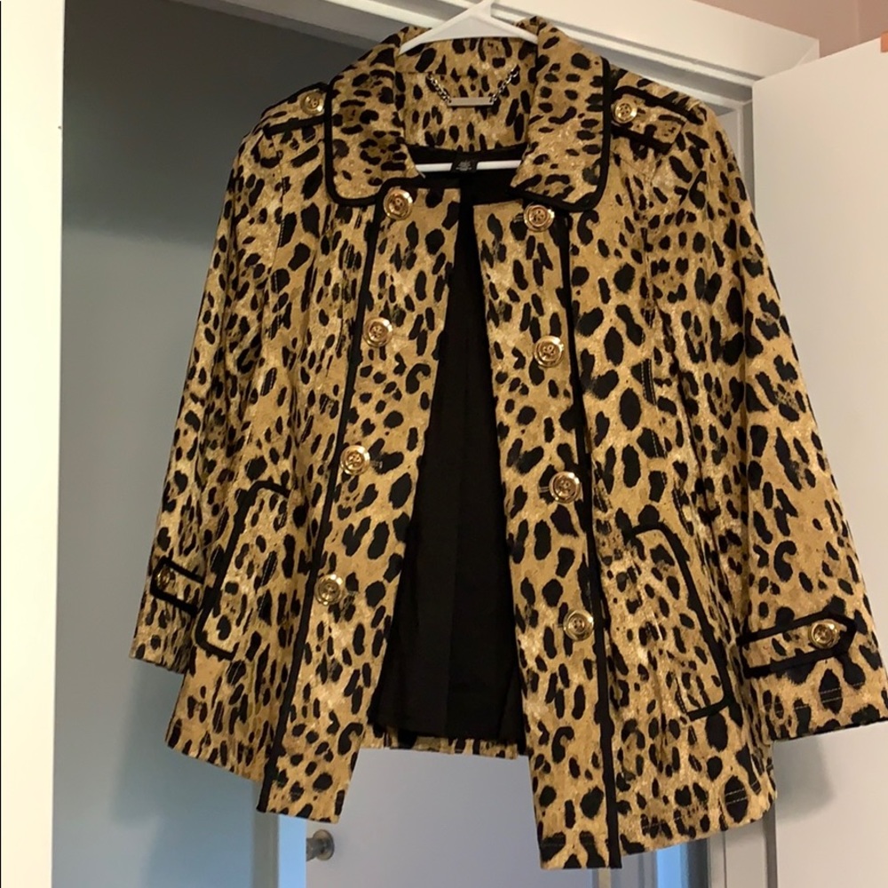 White House Black Market cheetah print blazer.